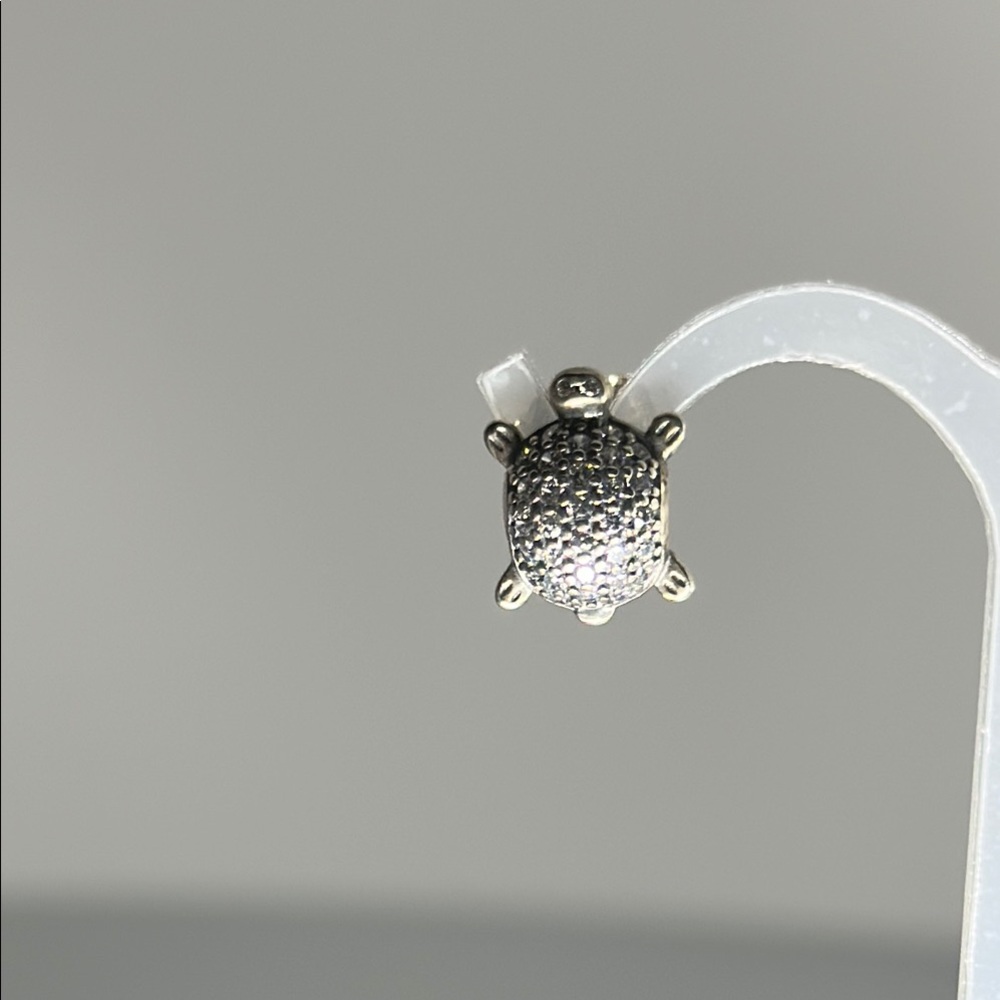 Pandora Silver Turtle Stud Earrings Intricate Design
